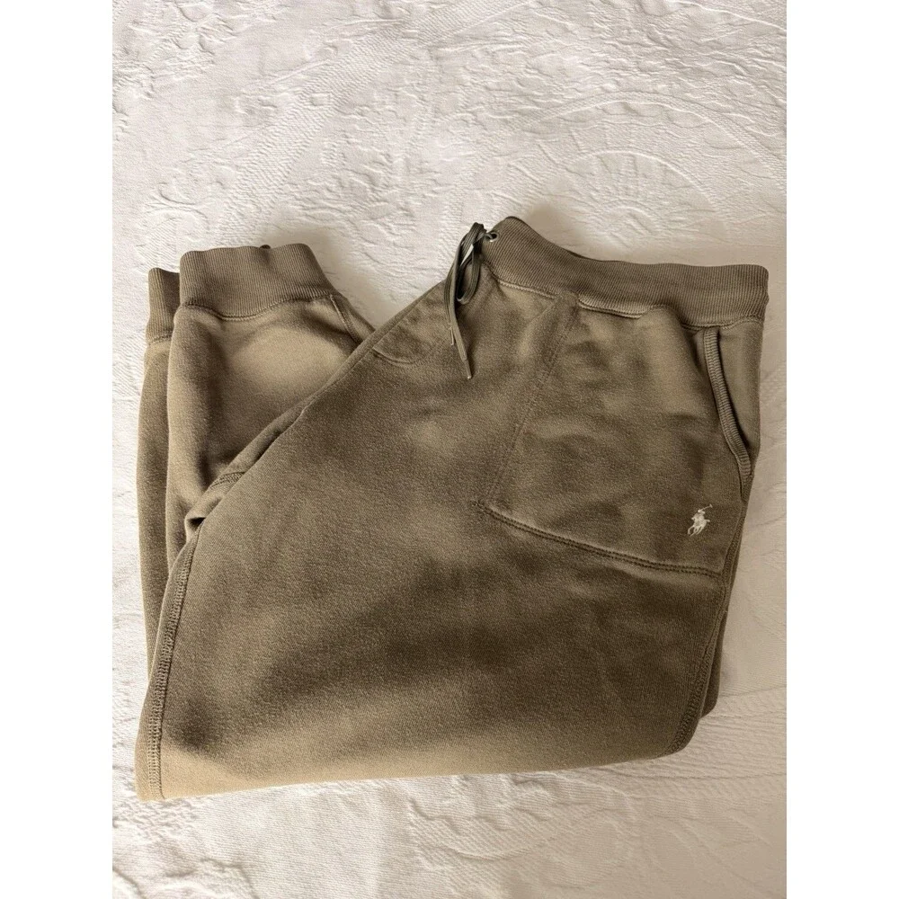 Polo Ralph Lauren Men’s XXL Olive Green Cropped Jogger Sweatpants Cotton blend